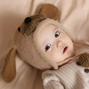 新生儿韩国可爱保暖男女童婴儿帽子冬婴幼儿小狗毛绒宝宝帽子春秋