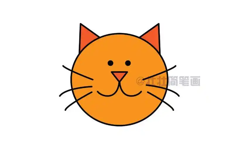 大脸猫表情简笔画