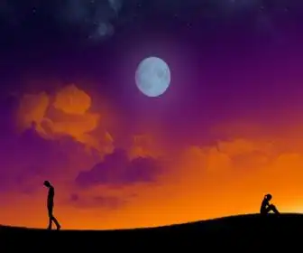 夕阳下分手ppt背景图片