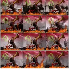 胜利号角战争炮火井冈山冲锋号长征中国英勇led背景视频素材