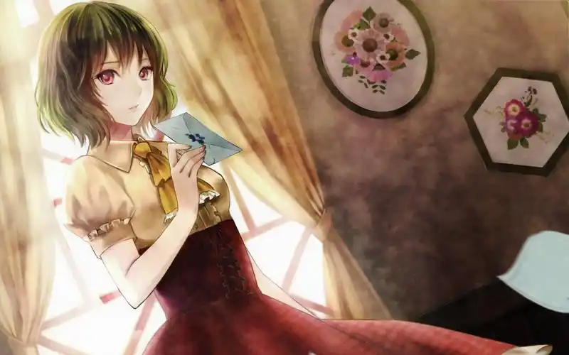 壁纸 短发动漫女孩,裙子,信