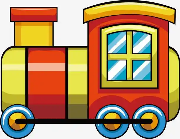 矢量图卡通水彩小火车