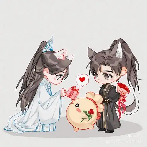7715(ˊωˋ*)1277_二哈和他的白猫师尊楚晚宁 墨燃q版绘画