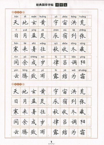 字帖写字千字诗文书法修习必修语文练字2019书法