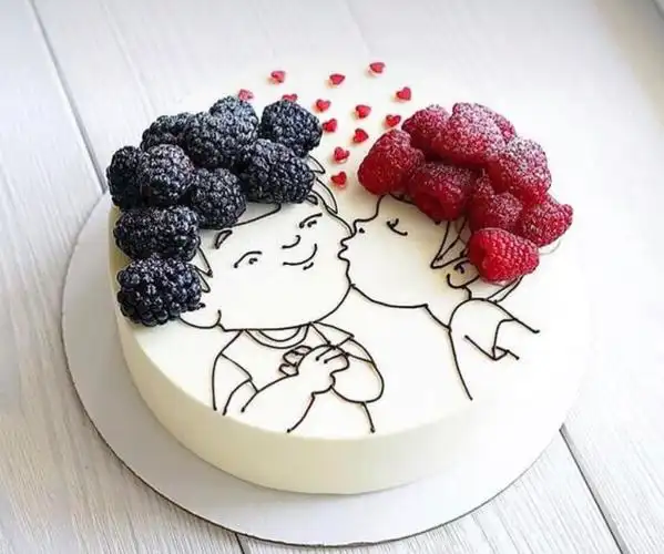 羽浵创意个性水果水果画画图人物造型生日蛋糕情侣私房定制新鲜生日
