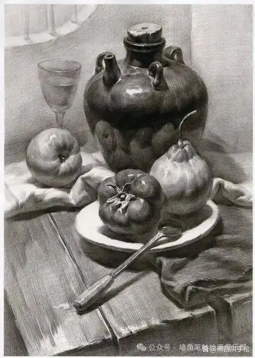 他山之石·艺‖20余张高清静物素描,临摹首选