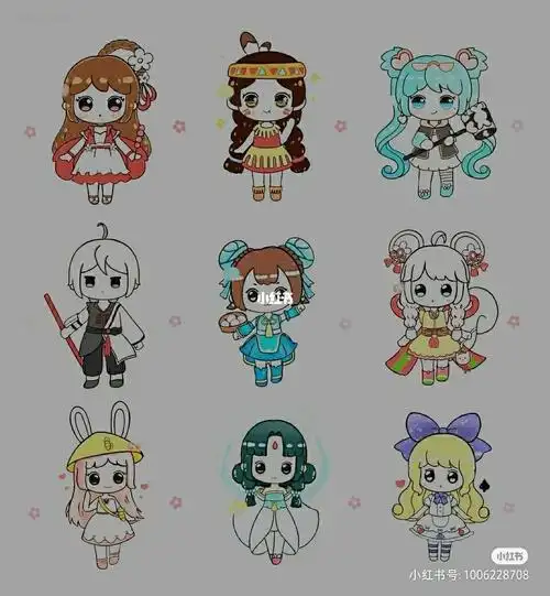 迷你世界卡卡和妮妮的简笔画