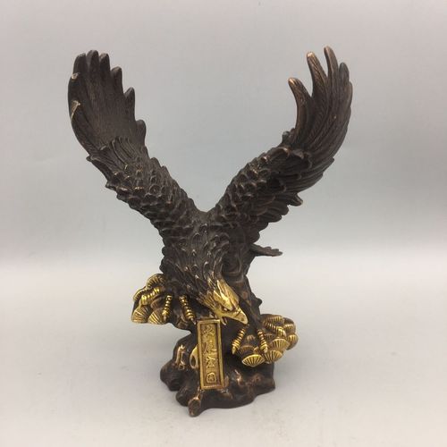 精工黄铜老鹰展翅摆件大展宏图商务办公装饰品黄铜大鹰工艺礼品