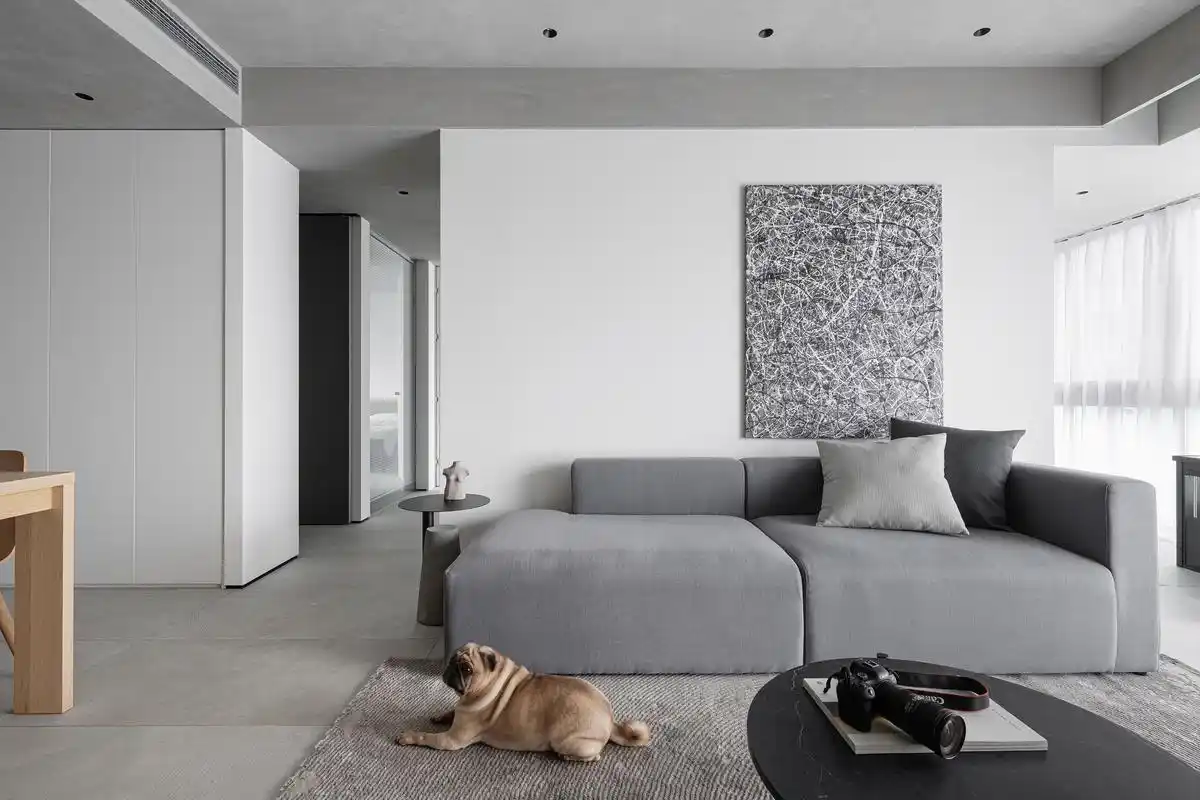 成都极简风装修设计,灰白与原木的碰撞,自然宽敞,极度舒适