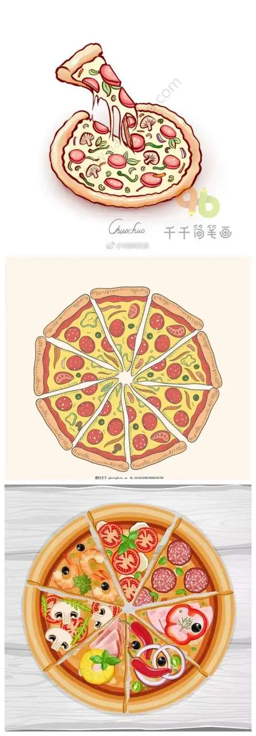 美味pizza披萨|创意画—小朱老师美工屋