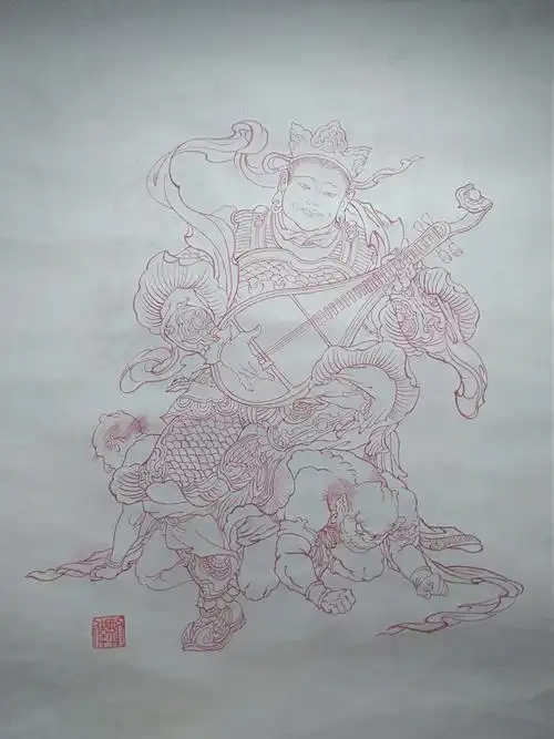 白描敬临四大天王