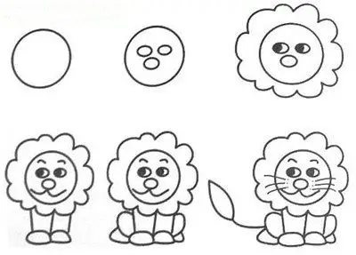 如何狮子的简笔画步骤