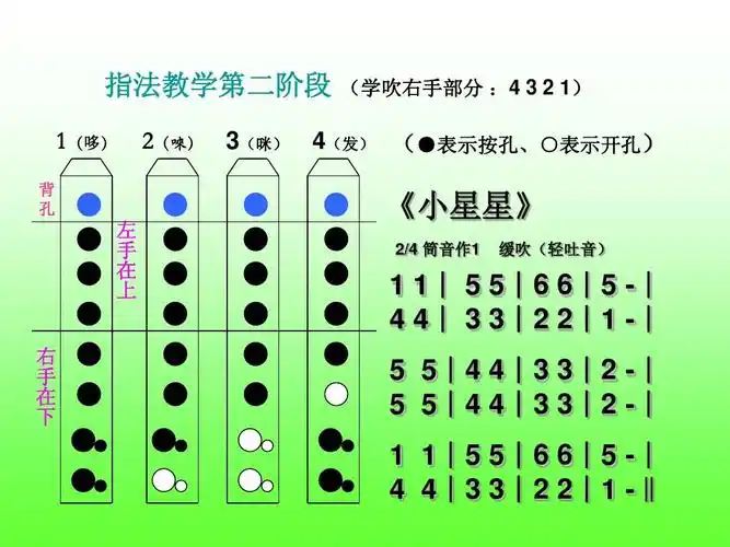 八孔竖笛指法示意图ppt