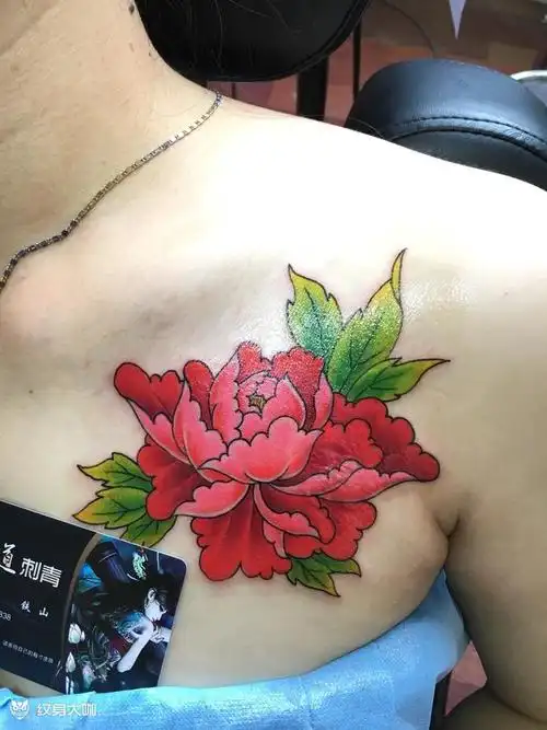 牡丹_纹身图案手稿图片_杜铁山的纹身作品集