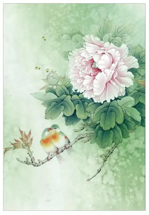 工笔画小品《牡丹相思瑶池春》绘制步骤图解