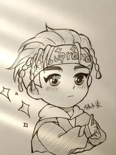 q版简笔画步骤卡通简笔画简笔画明星q版可爱的lisa简笔画白敬亭手绘