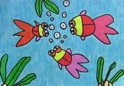 小金鱼/少儿绘画作品/儿童画/网络美术馆_中国少儿美术教育网