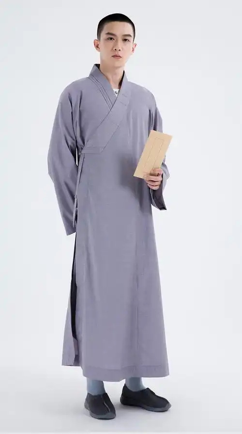 僧服大褂长褂夏季佛教禅修服和尚衣麻纱海清透气吸汗棉布出家人衣服