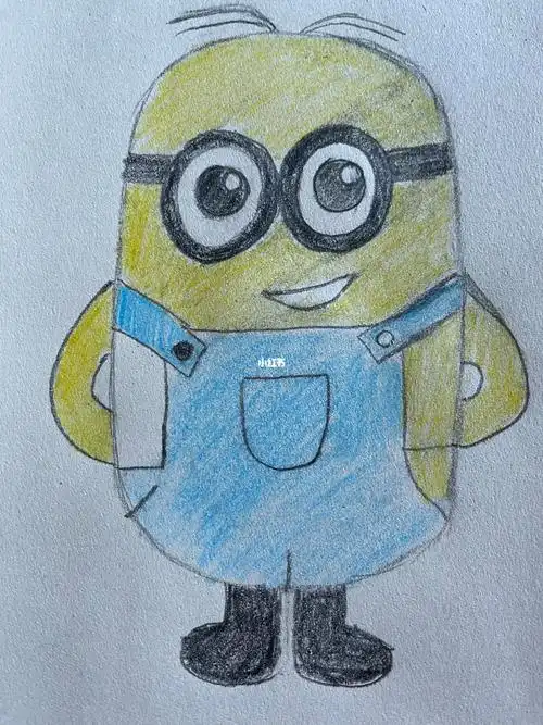 每天一幅画彩铅小黄人