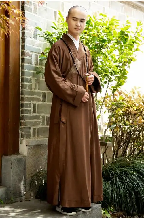 缎梵装夏季薄款大褂男女款僧衣长褂出家僧人和尚长衫长褂僧装佛教服饰