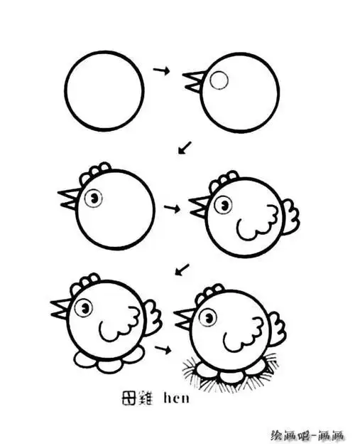 卡通动漫动物简笔画教步骤