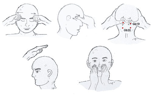 中医疗法 推拿按摩 自我按摩保健 上述手法可以健脑,益智,安神,对防治