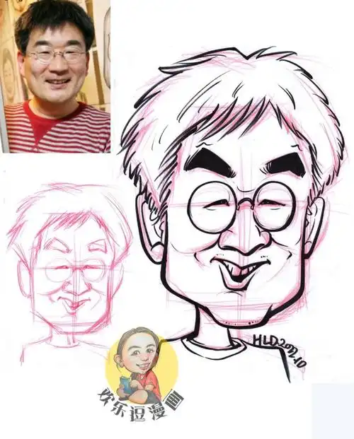 手绘头像  #夸张肖像漫画  #手绘  #头像分享  #头像约稿  #绘画教