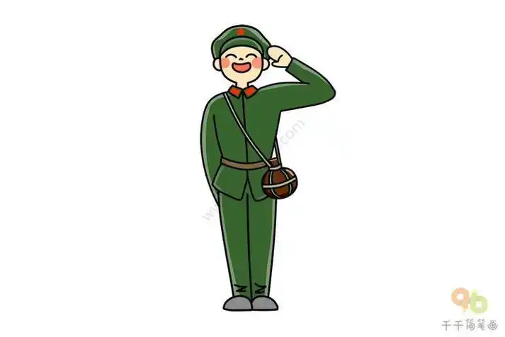 军人简笔画全身敬礼军人简笔画全身敬礼侧面海军军人简笔怎么画海军