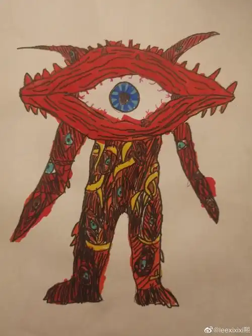 我儿画他最爱的怪兽加恩q已经炉火纯青了[允. 来自leexixixi熙 - 微博