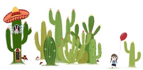仙人掌与红气球|插画|儿童插画|nosugar233 - 原创作品 - 站酷 (zcool