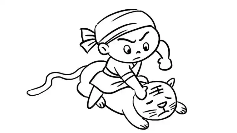 武松打虎的简笔画怎么画