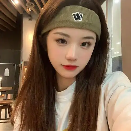 短发蓝色发带女夏外出运动夏季薄款跑步吸汗毛线头带弹力针织发箍