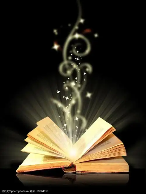 一本翻开的书籍特写图片