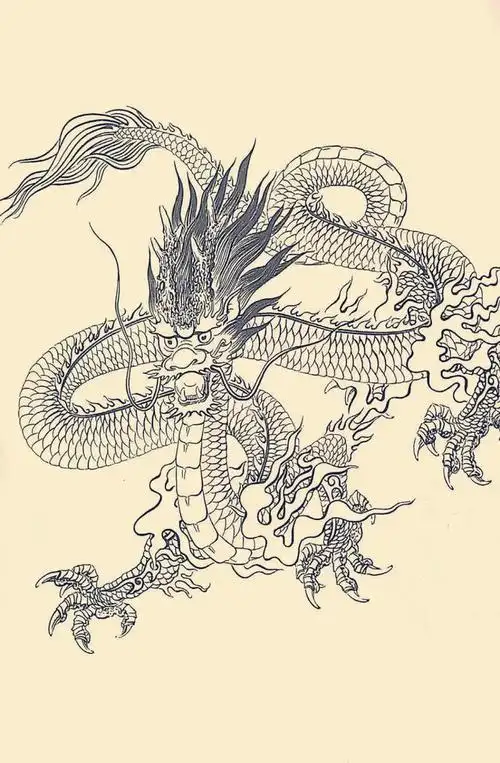 白描画稿:中华龙三十图谱