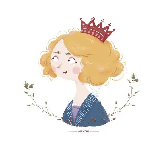 刚加冕戴王冠的村大花|插画|儿童插画|小满yjm - 原创作品 - 站酷