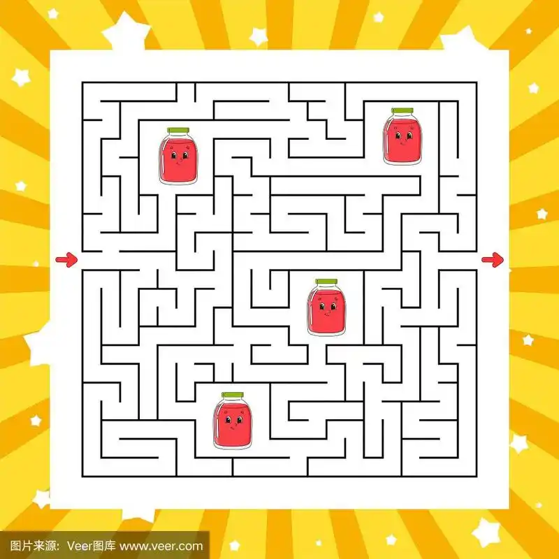 矢量,彩色图片,迷宫游戏,绘画插图,儿童