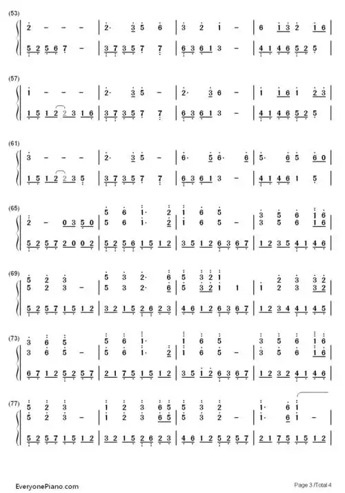 心愿(仙剑5)双手简谱预览3