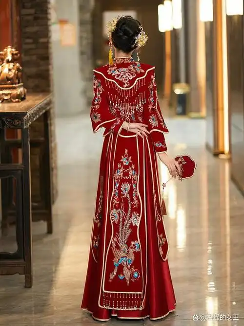 秀禾服新娘丝绒结婚礼服中式新式高级出阁婚服嫁衣敬酒服