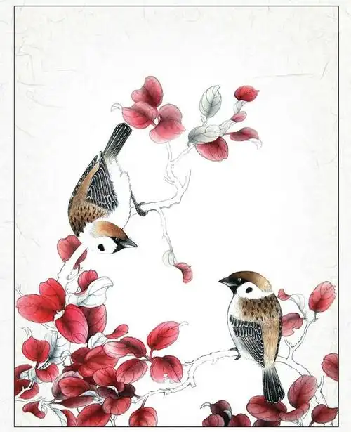 工笔画:教你用8步画麻雀工笔画,简单易学,一起来临摹吧!