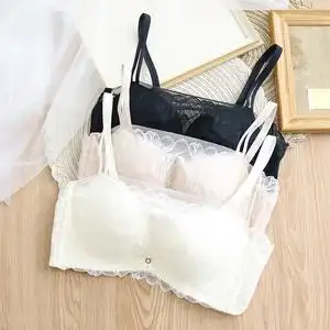 全新,无吊牌,性感蕾丝文胸聚拢防走光抹胸式真丝内衣,颜色,尺