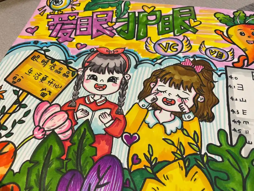 爱护眼睛主题画 爱眼护眼主题画完成～已发走