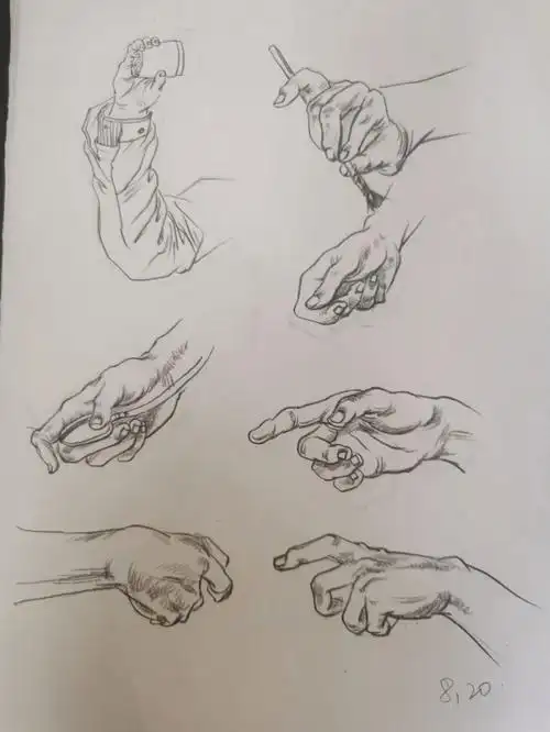 速写手部练习