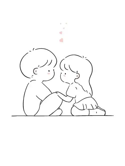 情侣手绘简笔画