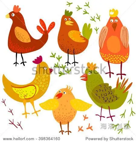 cute cartoon chicken vector illustration.