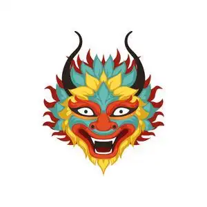 彩龙头, 元素中国传统端午节矢量插图白色背景照片