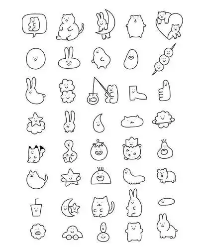 一组超可爱的简笔画素材新手福利收藏备用