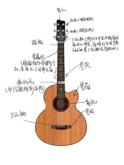 吉他各个部位名称字有点丑