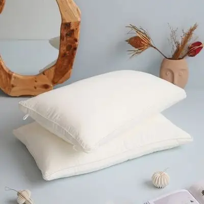 天丝牛奶纤维纯白枕芯柔软羽丝绒枕头芯中低软枕单人成人护颈枕