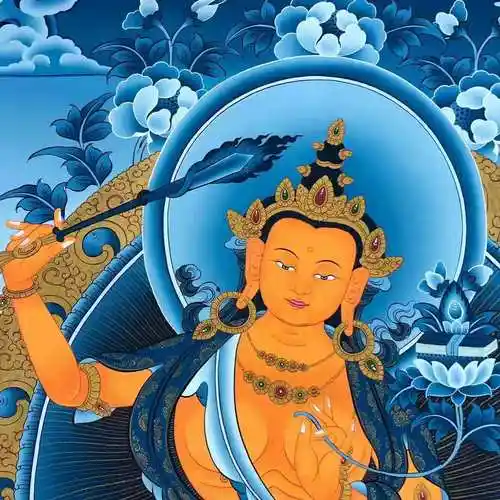 006kumarlama文殊菩萨未装裱唐卡