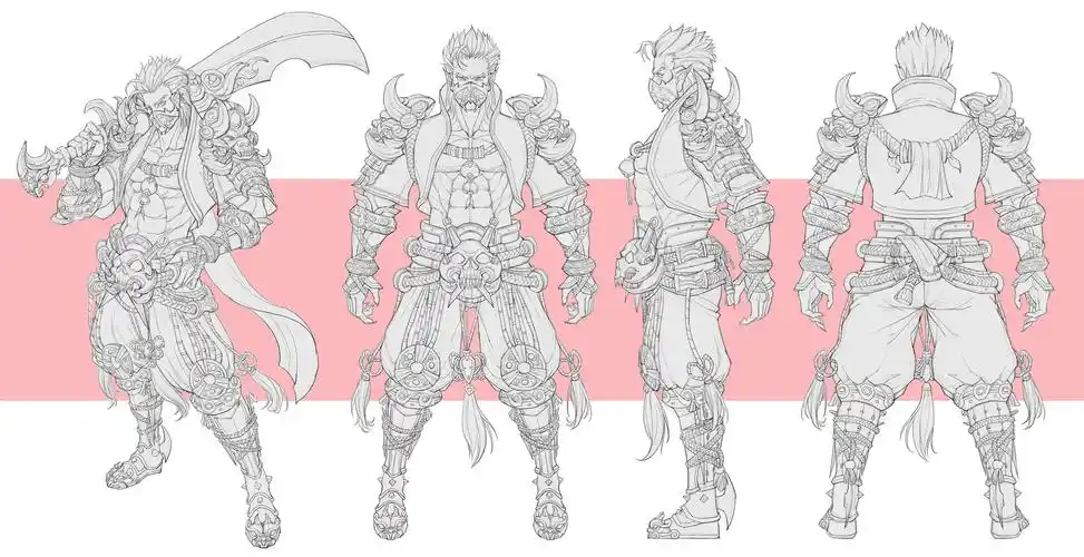 人设三视图线稿